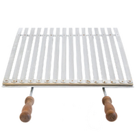 Cruccolini - Graticola in acciaio inox - Manici in legno antiscottatura
