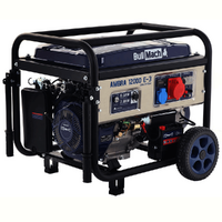 OUTLET - SENZA IMBALLO ORIGINALE - BullMach AMBRA 12000 E-3 - Generatore di corrente carrellato a benzina con AVR 8.5 kW - Continua 7.8 kW Trifase