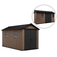 Keter Newton plus 7513/1375 - Casetta da giardino - Con porta doppia anta e finestre - 230x413x246 cm