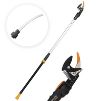 OUTLET - PICCOLI DIFETTI ESTETICI - Fiskars UPX86 - Forbicione da potatura telescopico professionale - asta 240/400 cm + segaccio - &Oslash; 32mm
