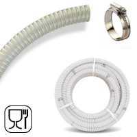 Tubo spiralato trasparente in PVC per alimenti &Oslash; 50 mm - metri 5 + fascetta