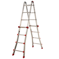 OUTLET - DIFETTI ESTETICI - S.T.P. New Red, 2x8 gradini, 3.90 mt - Scala in alluminio telescopica