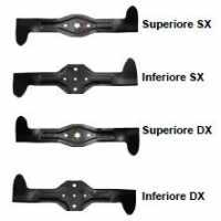 Serie 4 lame di ricambio per trattorini McCulloch M 200 107 HRB (960 51 00-53)
