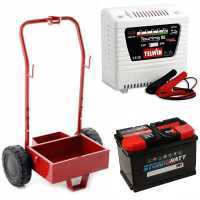 Set completo: carrello in metallo + batteria 50 ah + caricabatteria Telwin Touring 15