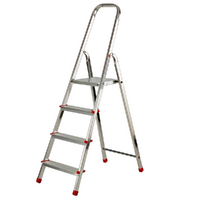 Gierre Scalamia AL140 , 4 gradini, 1.41mt - Scalandrino in alluminio con cavalletto