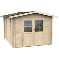 Alce Opera 300x250 - Casetta da giardino in legno - Con finestre e porta a doppia anta - 300x250x219 cm