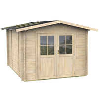 Alce Opera 250x250 - Casetta da giardino in legno - Con finestre e porta a doppia anta - 250x250x207 cm
