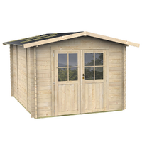 Alce Opera 215x250 - Casetta da giardino in legno - Con finestre e porta a doppia anta - 215x250x207 cm