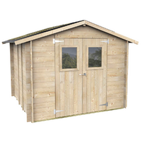 Alce Hobby 248x248 - Casetta da giardino in legno - Con finestre e porta a doppia anta - 248x248x217 cm