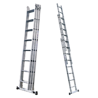OUTLET - DIFETTI ESTETICI - S.T.P. Tria 3TR, 3x13 gradini, altezza 10.05 mt - Scala a sfilo in alluminio
