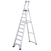 Svelt Regina SREGI160, 10 gradini, 3.20 m - Scalandrino in alluminio con cavalletto - Altezza stimata operativa 4.35 m