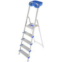 Colombo Atlantica S112A05P, 5 gradini, 1.66 m - Scalandrino in alluminio con cavalletto - Altezza stimata operativa 2.66 m