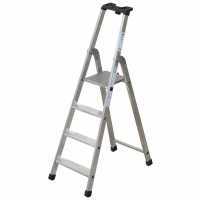 Facal Quadra Q50/4 Tecnoscala, 4 gradini, 1.62 m - Scalandrino in alluminio con cavalletto - Altezza stimata operativa 2.68 m