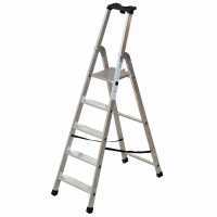 Facal Quadra Q50/5 Tecnoscala, 5 gradini, 1.72 m - Scalandrino in alluminio con cavalletto - Altezza stimata operativa 2.92 m