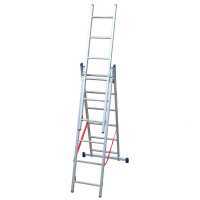Facal Stilo SL180-3, 3x6 gradini, 3.42 m - Scala telescopica in alluminio allungabile - Altezza stimata operativa 4.88 m