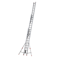 Facal Roller R35-3S - 3x11 gradini, 8.54 m - Scala tripla telescopica in alluminio - Con stabilizzatori - Altezza stimata operativa 9.44 m