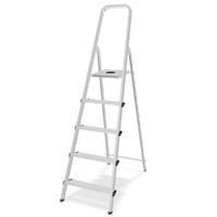 Colombo Stark S109005W, 5 gradini, 1.06 m - Scalandrino in alluminio con cavalletto - Altezza stimata operativa 2.06 m