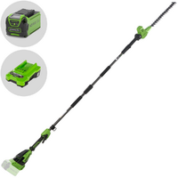 Greenworks PH40B01-01 - Tagliasiepi elettrico su asta di prolunga telescopica orientabile - 40V/2Ah