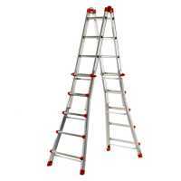 Gierre Peppina AL004, 2x10 gradini, 4.85 m - Scala in alluminio telescopica - Altezza stimata operativa 5.85 m