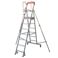 OUTLET - PICCOLI DIFETTI ESTETICI - Facal Cast&agrave; CTA-7, 6 gradini, 2.88 mt - Scala in alluminio pieghevole su ruote