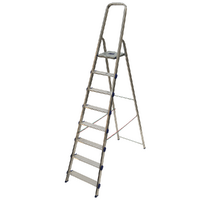 Facal Golden, 8 gradini, 2.30 mt - Scalandrino in alluminio con cavalletto