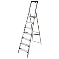 Facal Maxi GM/7M, 7 gradini, 2.10 m - Scalandrino in alluminio con cavalletto - Altezza stimtata operativa 3.39 m