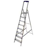 Facal Maxi GM/8M, 8 gradini, 2.32 m - Scalandrino in alluminio con cavalletto - Altezza stimata operativa 3.61 m