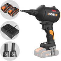 Worx Nitro WX099 - Compressore a batteria portatile - 2 x 20 V / 4 Ah - Caricabatterie Doppio