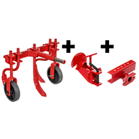 Estirpatore a tre ancore ET-3 con attacco a due bulloni registrabile e barra portattrezzi - Per motocoltivatori da 6-10HP
