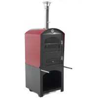 Forno a legna da esterno Minimus 50 Mini EXT in acciaio - Tetto rosso