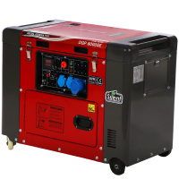 GeoTech-Pro DGP8000SE - Generatore di corrente diesel silenziato carrellato con AVR 6 kW - Continua 5.5 kW Monofase