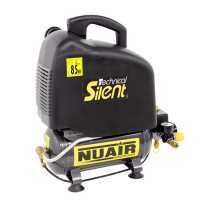 Nuair OM200/6 Sil Tech - Compressore aria elettrico portatile monofase silenziato, oil-less - Motore 1 HP - 6 lt