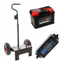 Set completo: carrello Volpi + batteria 70 Ah + caricabatteria Awelco Automatic 20