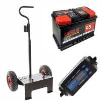 Set completo: carrello Volpi + batteria 95 Ah + caricabatteria Awelco Automatic 20
