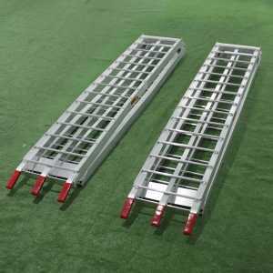Coppia rampe di carico curve cm 310 pieghevoli in alluminio per trattorino, quad, etc.
