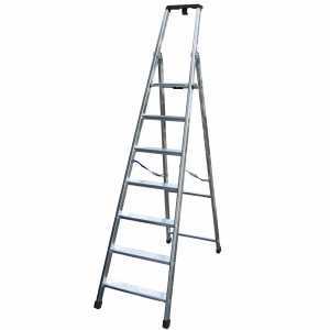 Tecnoscala FACAL Quadra 50/7 in alluminio 7 gradini, scalandrino professionale con cavalletto