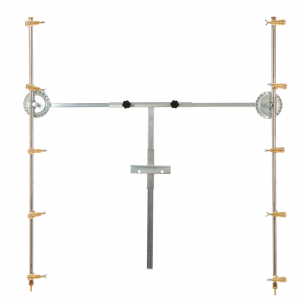Coppia aste inox irrorazione con getti a farfalla in ottone 5+5, barre irroranti